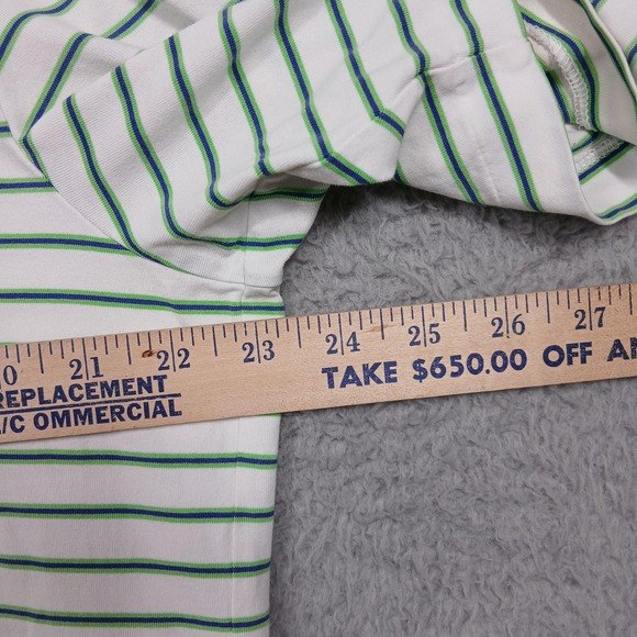 Polo Golf Ralph Lauren Polo Shirt Mens Large Green Stripe Stretch Lisle Pima - Picture 4 of 5